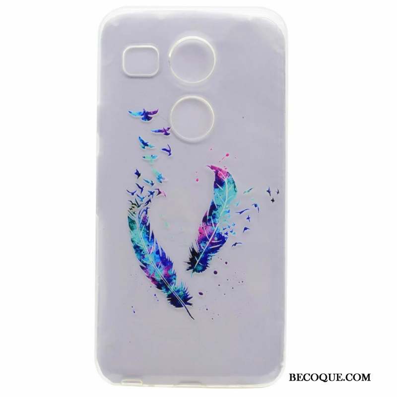 Lg Nexus 5x Violet Peinture Fluide Doux Protection Dessin Animé Coque