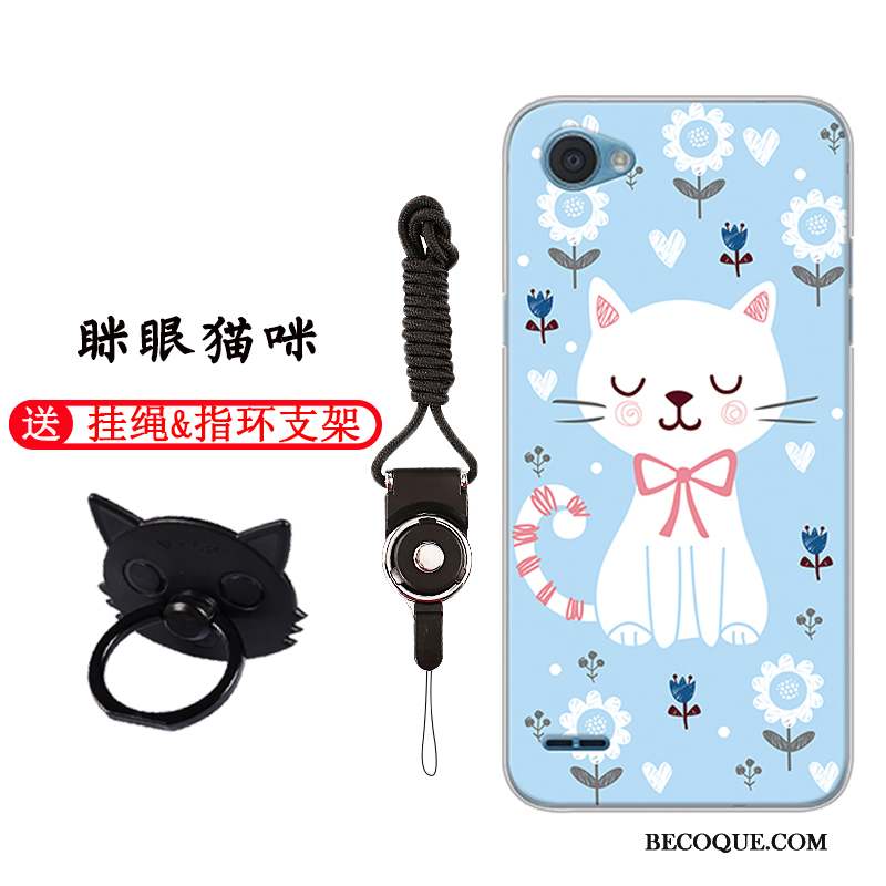 Lg Q6 Coque Charmant Dessin Animé Fluide Doux Noir Personnalité Protection