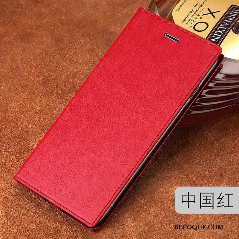 Lg Q6 Coque Cuir Véritable Très Mince Simple Étui Tendance Vin Rouge