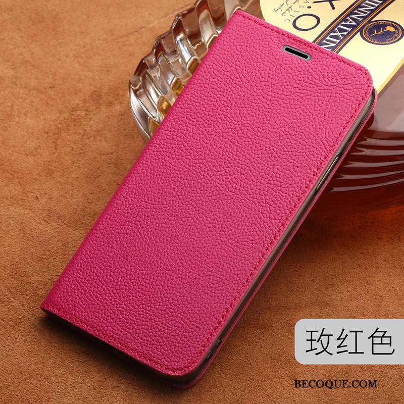 Lg Q6 Coque Incassable Protection Luxe Étui Cuir Véritable Business