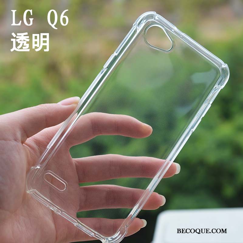 Lg Q6 Coque Tout Compris Noir Silicone Transparent Fluide Doux Ballon