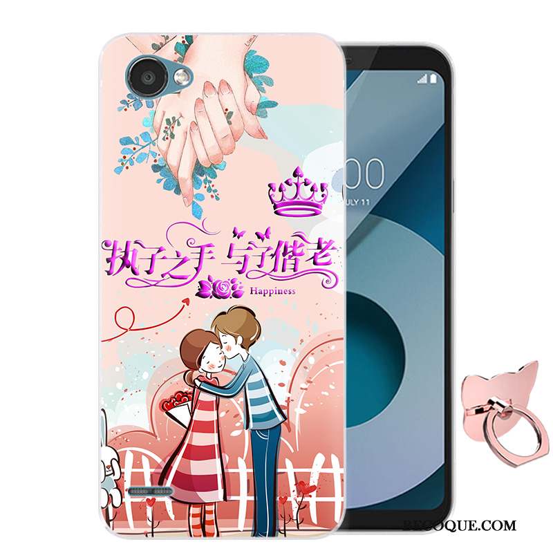 Lg Q6 Dessin Animé Coque De Téléphone Incassable Fluide Doux Bleu Étui