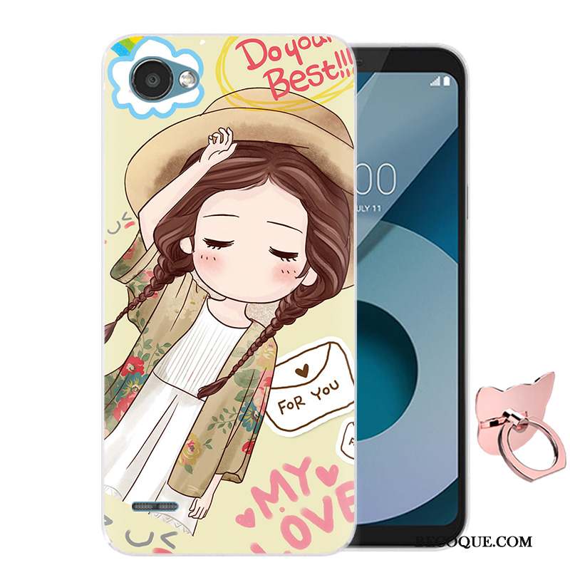 Lg Q6 Dessin Animé Coque De Téléphone Incassable Fluide Doux Bleu Étui