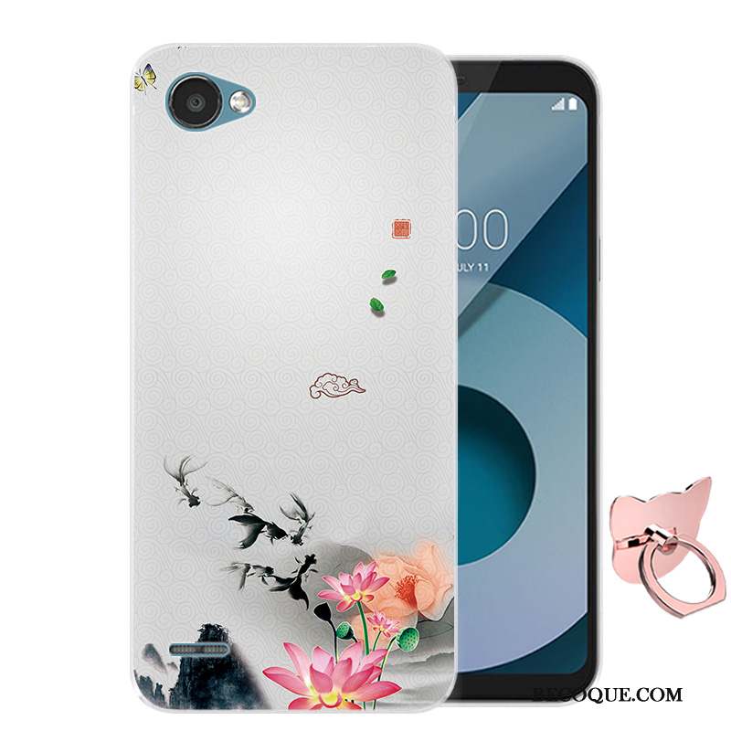 Lg Q6 Dessin Animé Coque De Téléphone Incassable Fluide Doux Bleu Étui