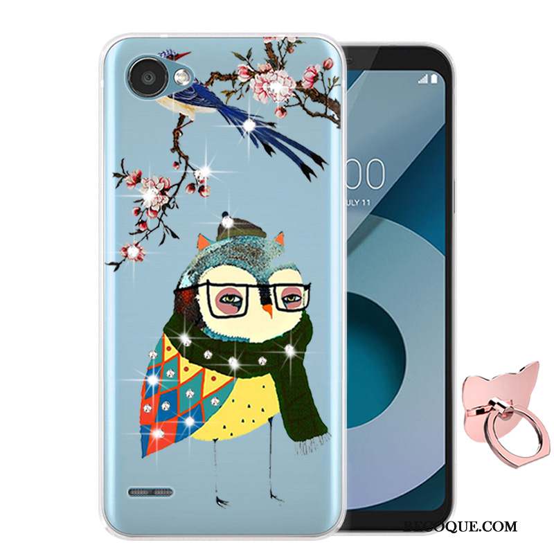 Lg Q6 Dessin Animé Coque De Téléphone Incassable Fluide Doux Bleu Étui