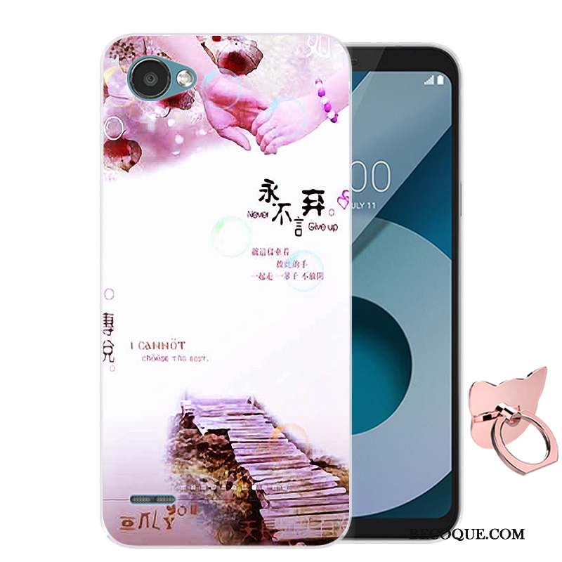 Lg Q6 Dessin Animé Coque De Téléphone Incassable Fluide Doux Bleu Étui