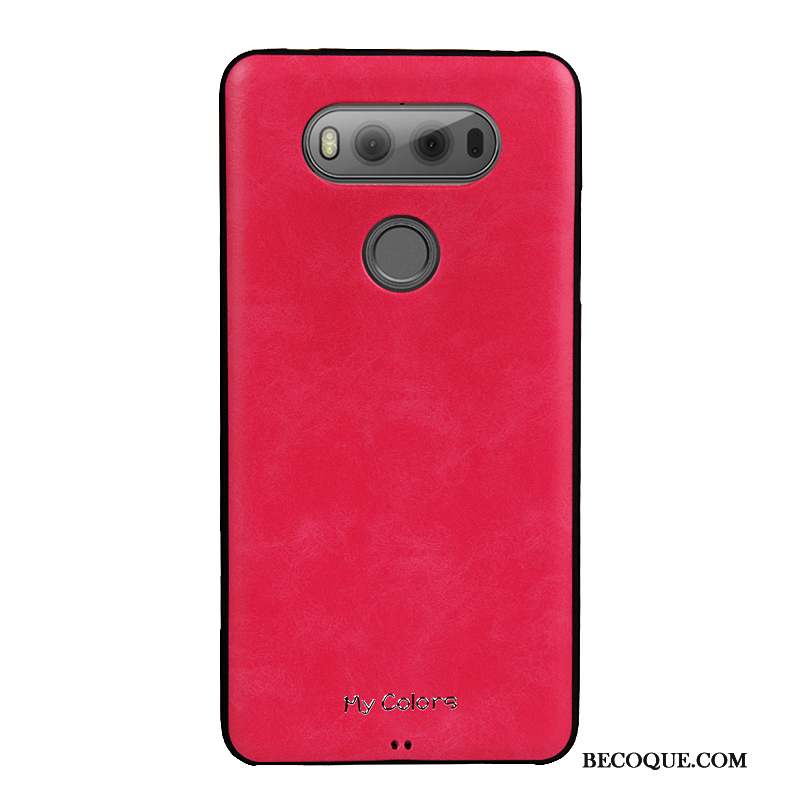 Lg V20 Coque Bleu Business Similicuir Protection Étui Fluide Doux