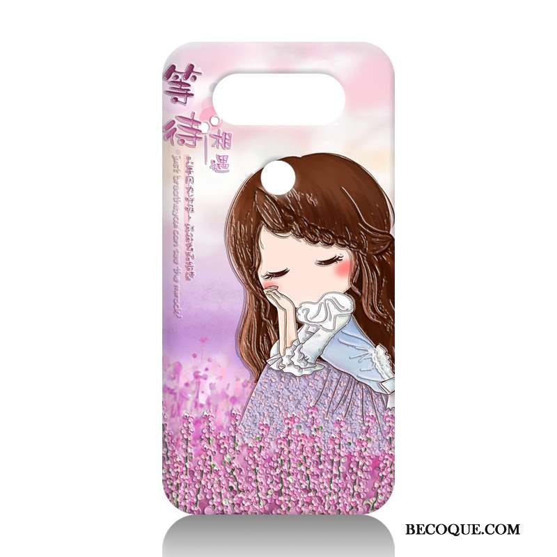 Lg V20 Coque De Téléphone Incassable Tendance Fluide Doux Rose Difficile