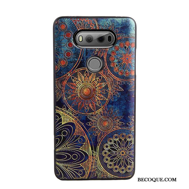 Lg V20 Coque Dessin Animé Peinture Silicone Protection Tendance Fluide Doux