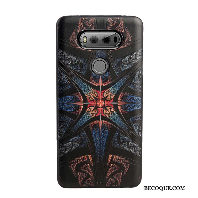 Lg V20 Coque Dessin Animé Peinture Silicone Protection Tendance Fluide Doux