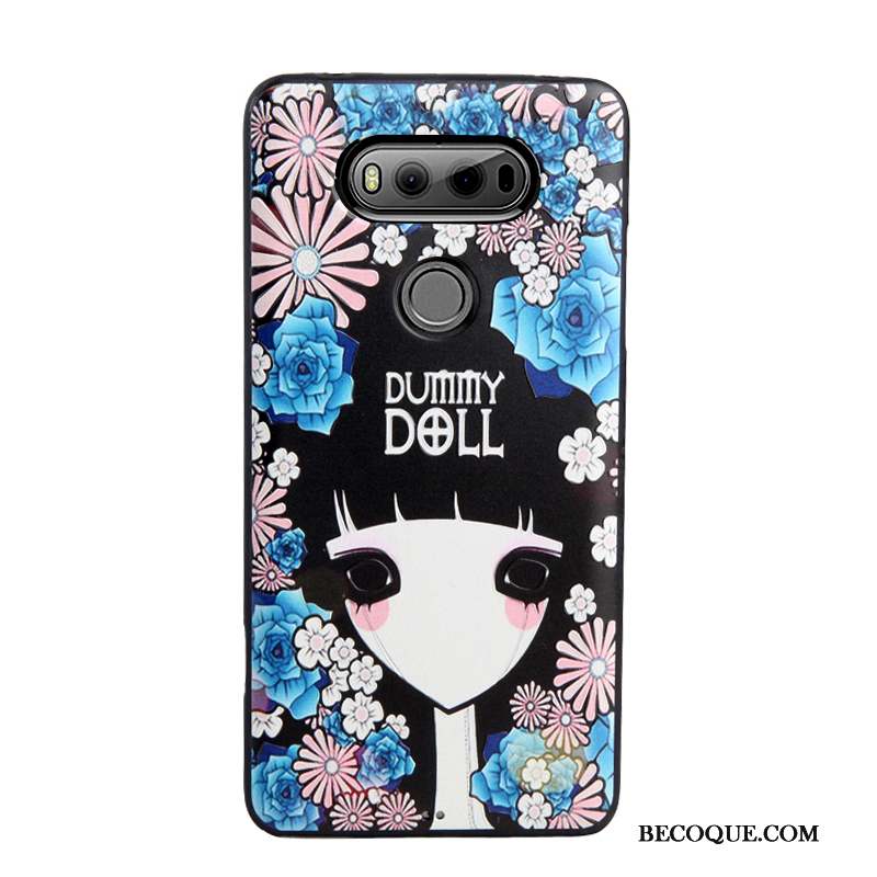 Lg V20 Coque Dessin Animé Peinture Silicone Protection Tendance Fluide Doux