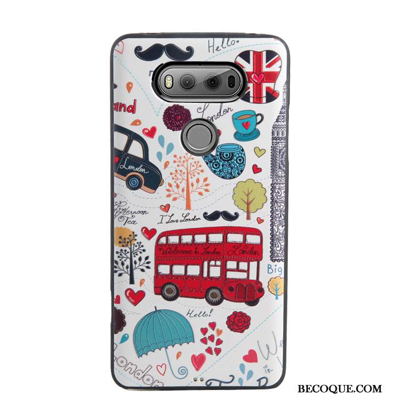 Lg V20 Coque Dessin Animé Peinture Silicone Protection Tendance Fluide Doux