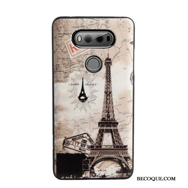 Lg V20 Coque Dessin Animé Peinture Silicone Protection Tendance Fluide Doux