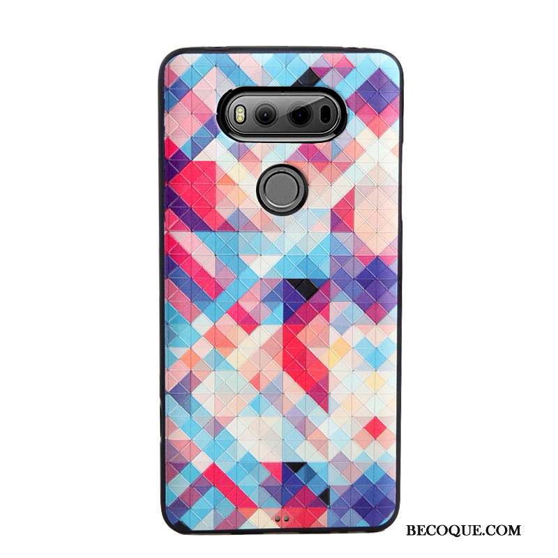 Lg V20 Coque Dessin Animé Peinture Silicone Protection Tendance Fluide Doux