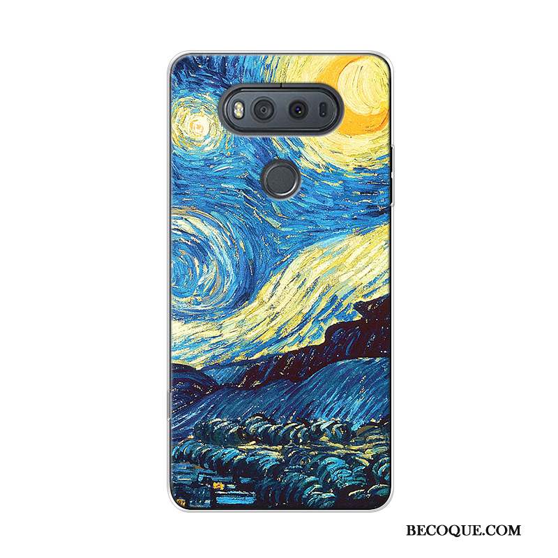 Lg V20 Coque Haute Ciel Étoilé Peinture À L'huile Original Art