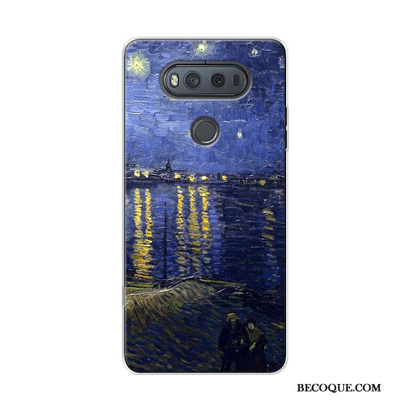 Lg V20 Coque Haute Ciel Étoilé Peinture À L'huile Original Art