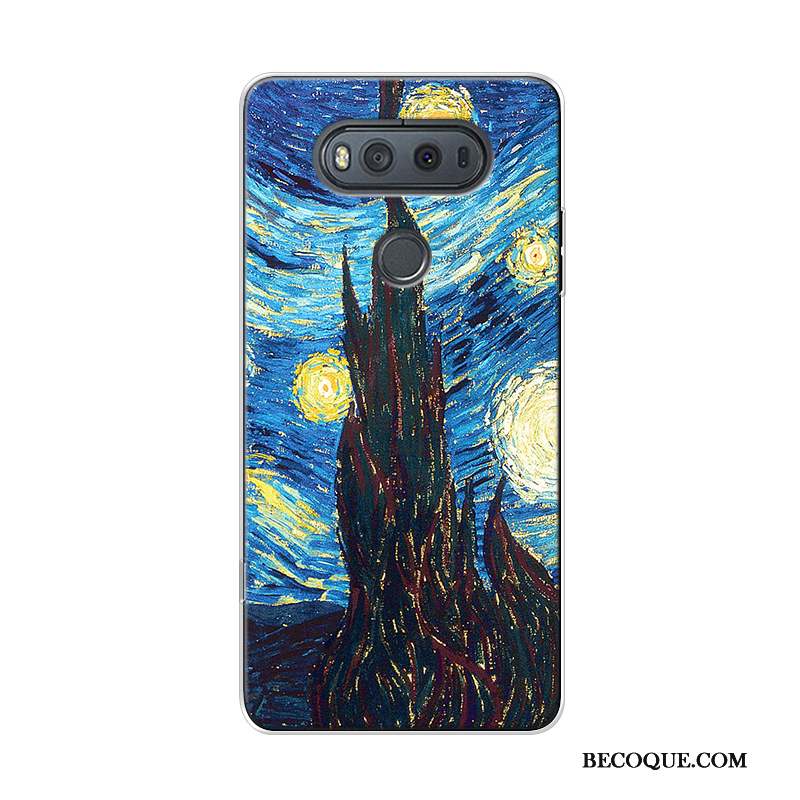 Lg V20 Coque Haute Ciel Étoilé Peinture À L'huile Original Art