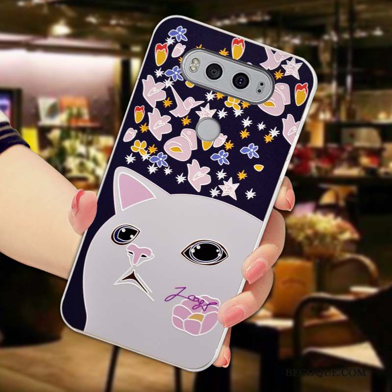 Lg V20 Gaufrage Nouveau Coque Tout Compris Fluide Doux Téléphone Portable