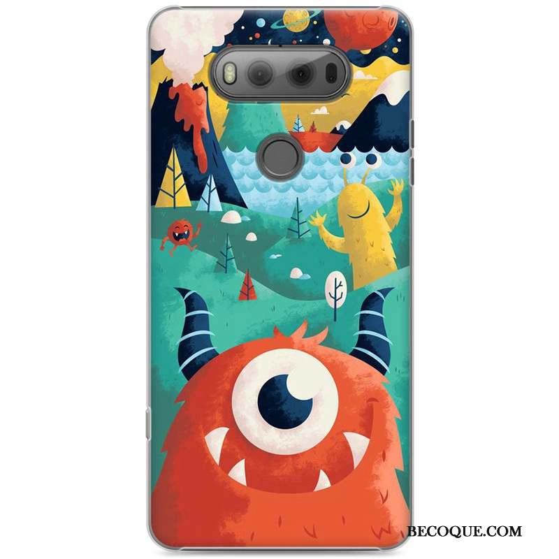 Lg V20 Incassable Coque Difficile Bleu Peinture Dessin Animé