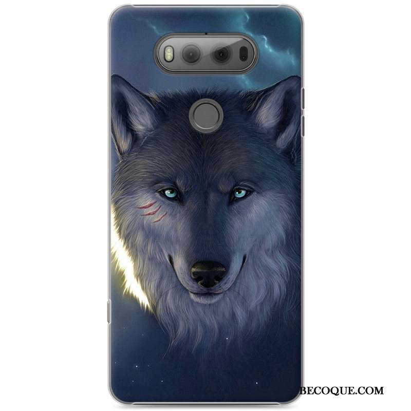 Lg V20 Incassable Coque Difficile Bleu Peinture Dessin Animé