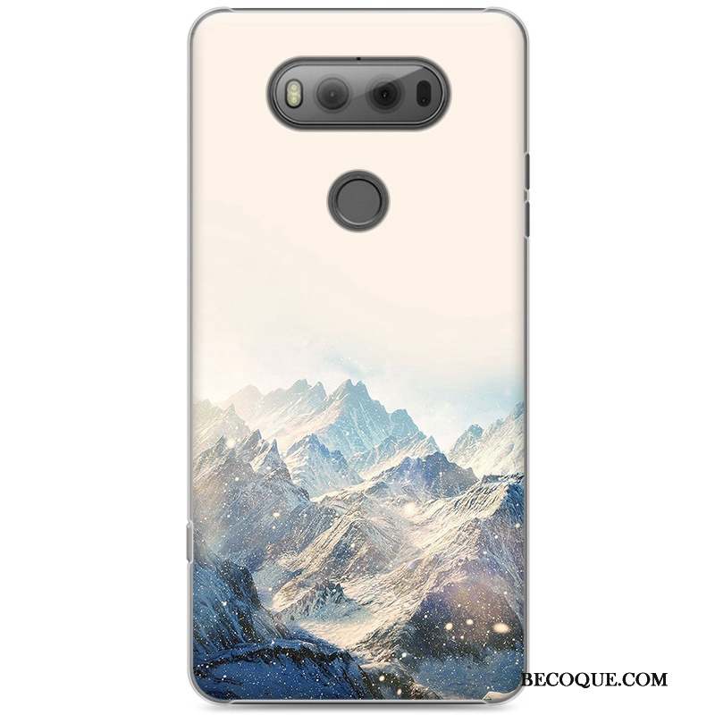 Lg V20 Incassable Coque Difficile Bleu Peinture Dessin Animé