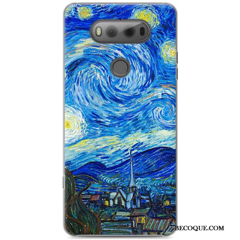 Lg V20 Incassable Coque Difficile Bleu Peinture Dessin Animé