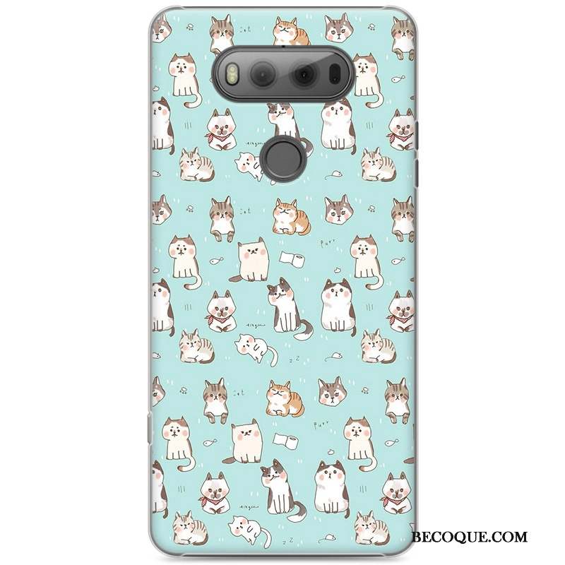 Lg V20 Incassable Coque Difficile Bleu Peinture Dessin Animé