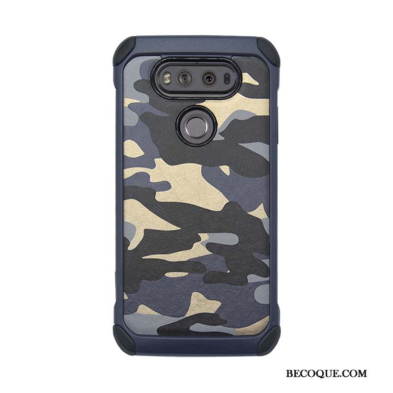 Lg V20 Ornements Suspendus Étui Coque De Téléphone Camouflage Bleu Rouge