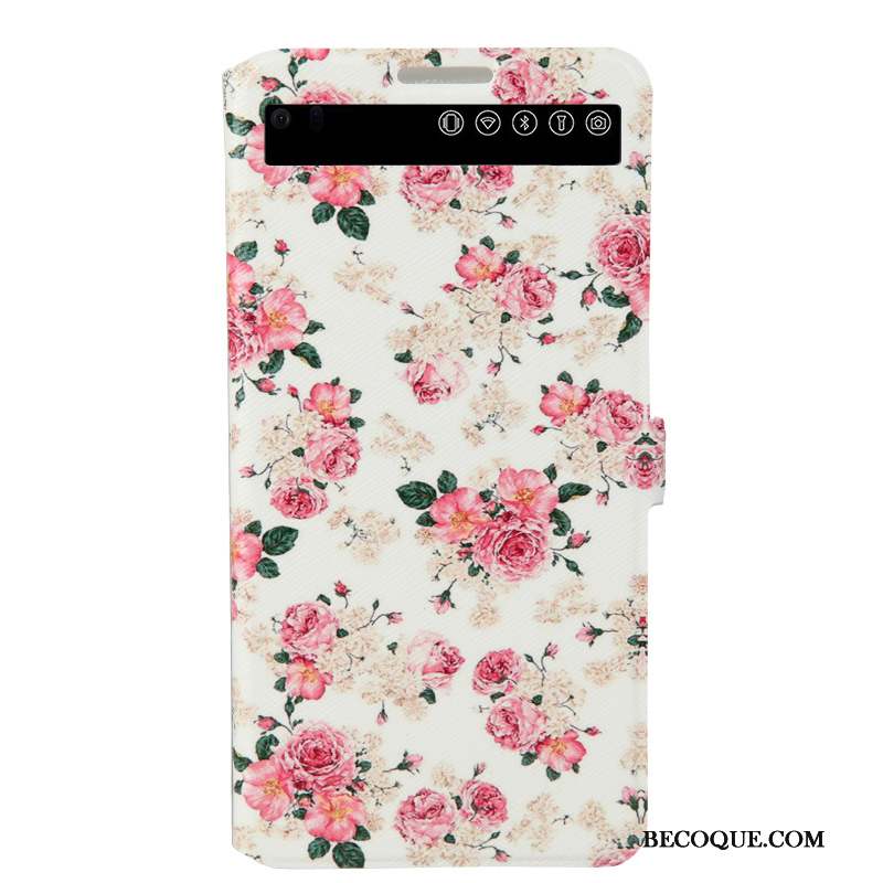 Lg V20 Protection Dormance Support Peinture Coque De Téléphone Rose