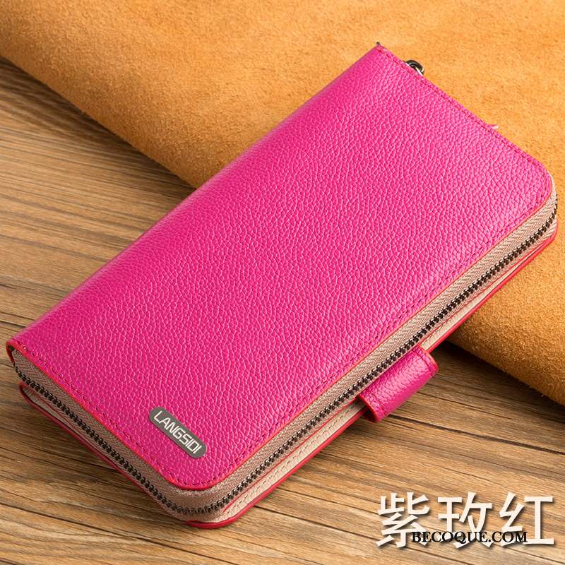 Lg V20 Étui En Cuir Cuir Véritable Très Mince Rouge Protection Coque De Téléphone