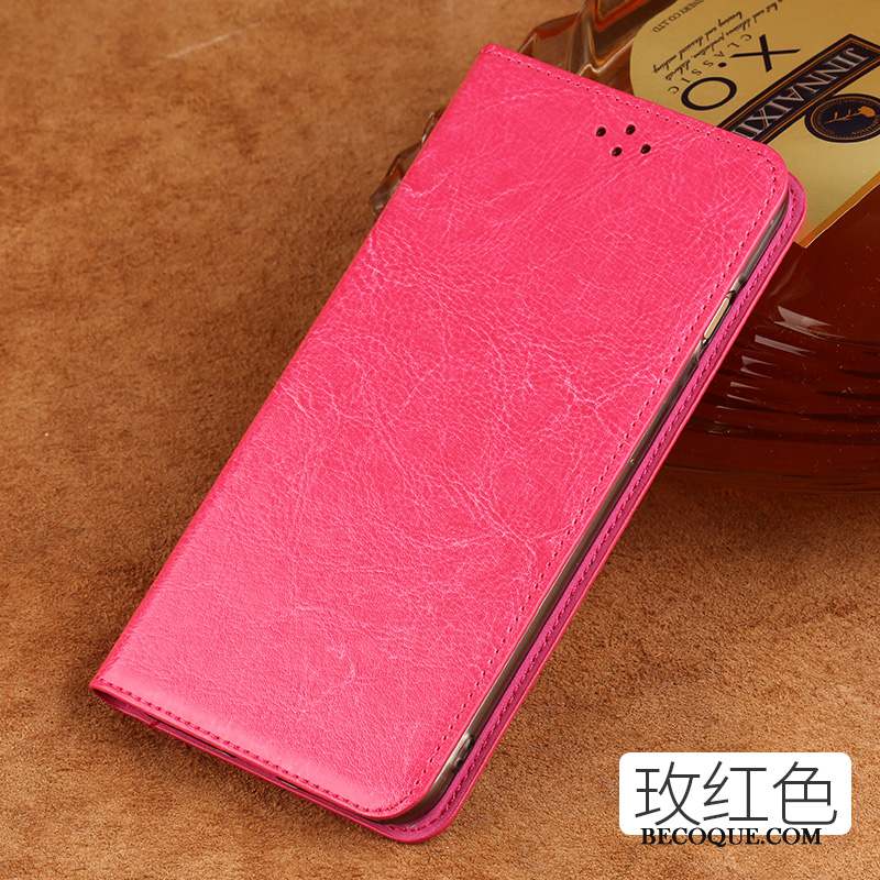 Lg V30 Coque Clamshell Vin Rouge Luxe Étui Tout Compris Protection