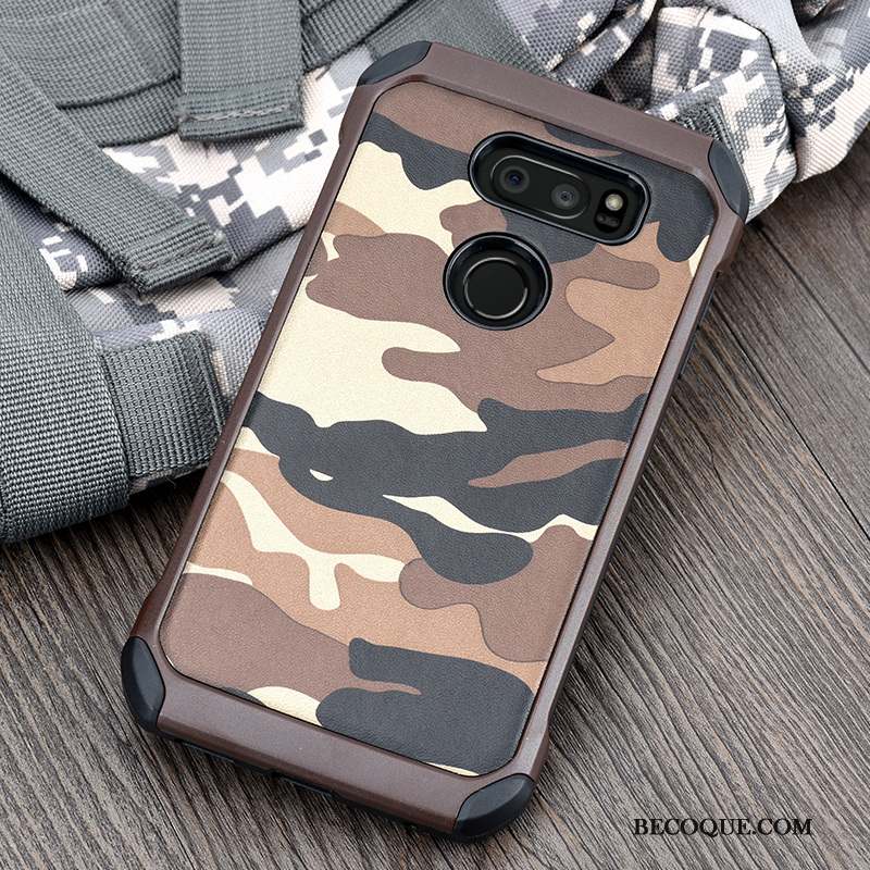 Lg V30 Coque De Téléphone Camouflage Silicone Protection Vert