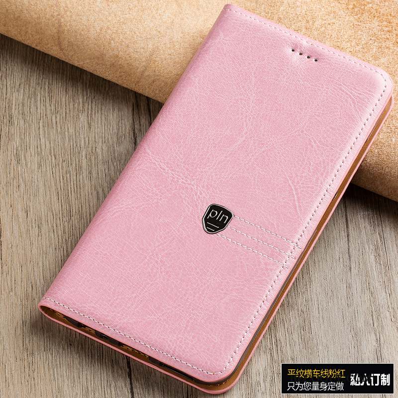 Lg V30 Coque De Téléphone Housse Protection Cuir Véritable Étui Marron