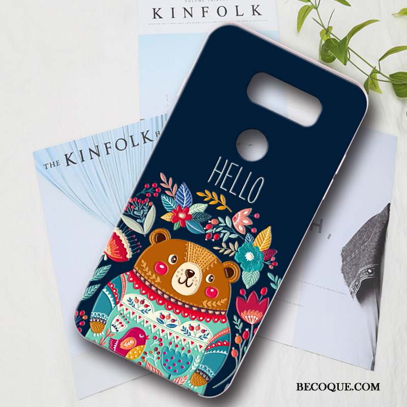 Lg V30 Coque Personnalité Étui Protection Créatif Silicone Fluide Doux