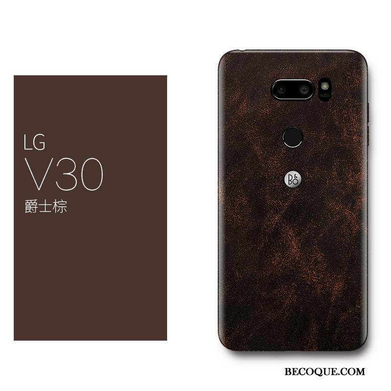 Lg V30 Luxe Étui Cuir Véritable Coque De Téléphone Protection Créatif