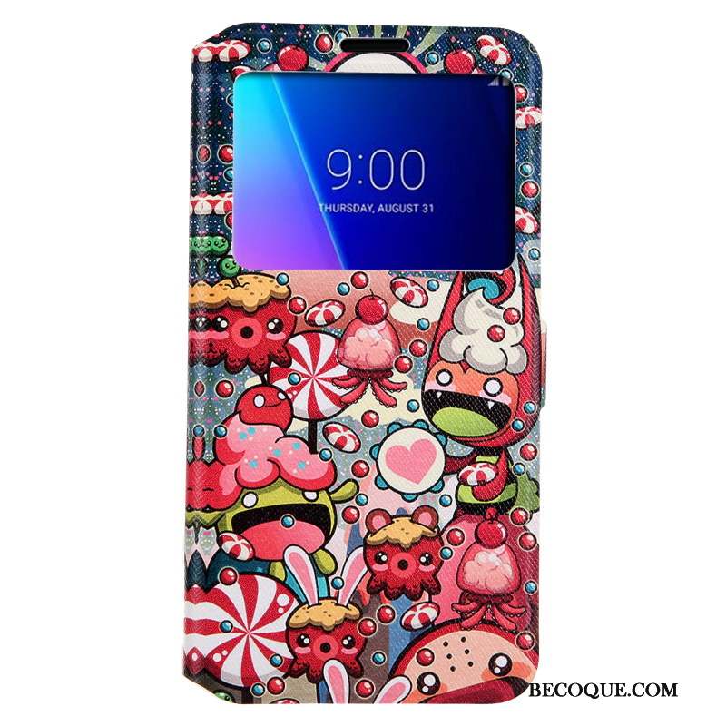 Lg V30 Peinture Rose Dessin Animé Coque De Téléphone Étui Protection