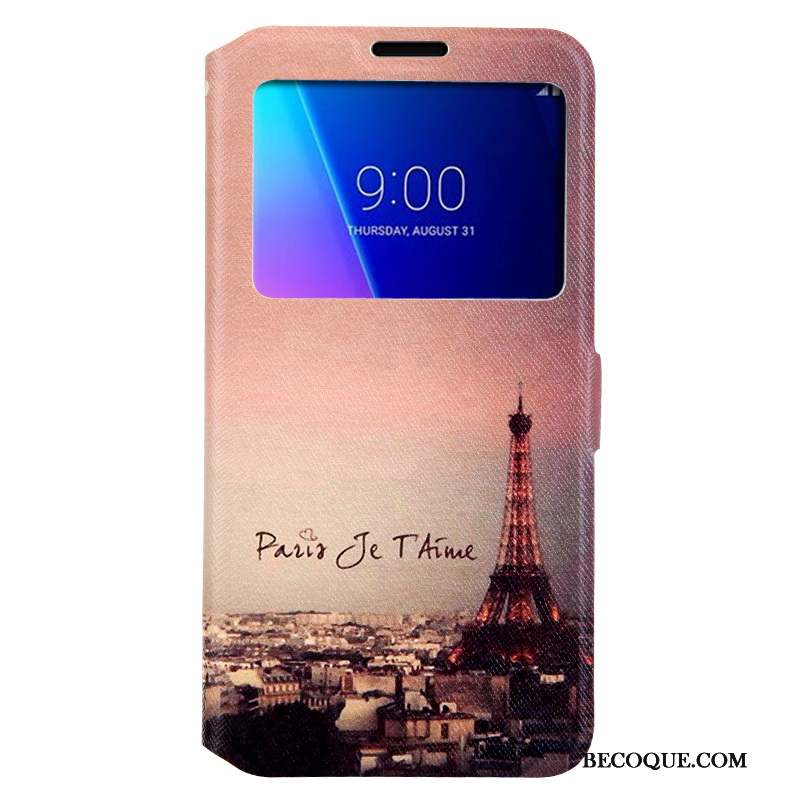 Lg V30 Peinture Rose Dessin Animé Coque De Téléphone Étui Protection