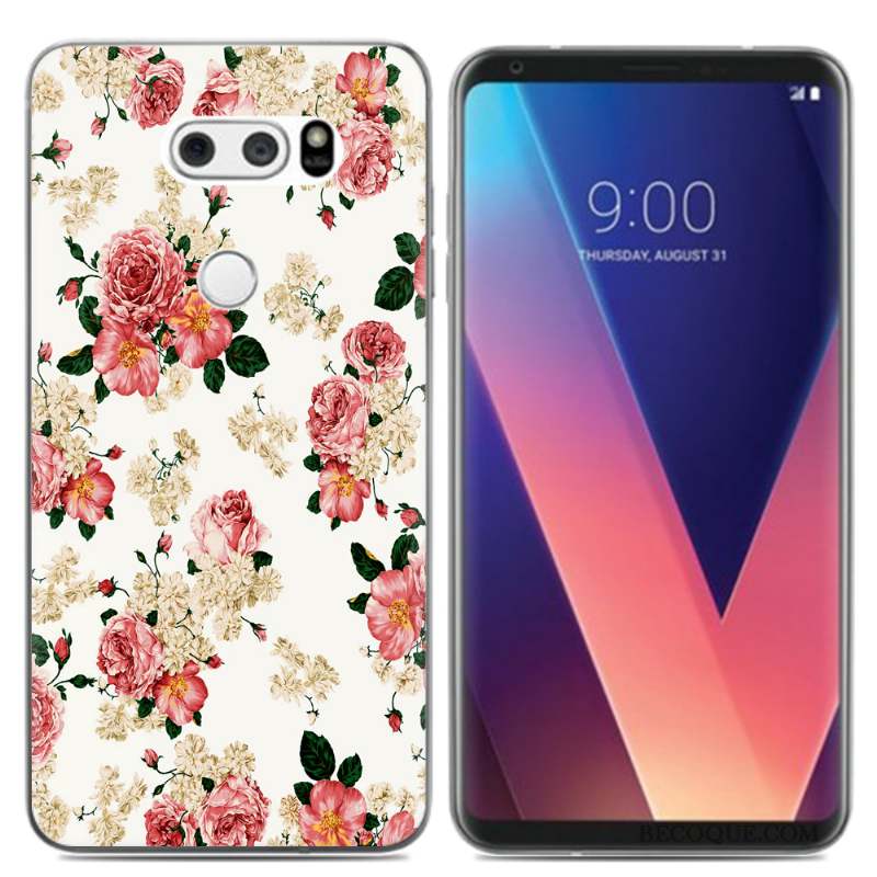 Lg V30 Petit Coque Téléphone Portable Pu Fluide Doux Créatif