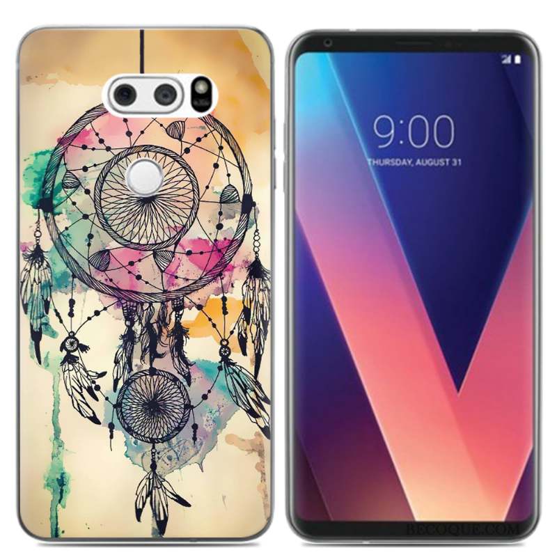 Lg V30 Petit Coque Téléphone Portable Pu Fluide Doux Créatif