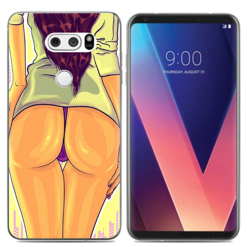 Lg V30 Petit Coque Téléphone Portable Pu Fluide Doux Créatif