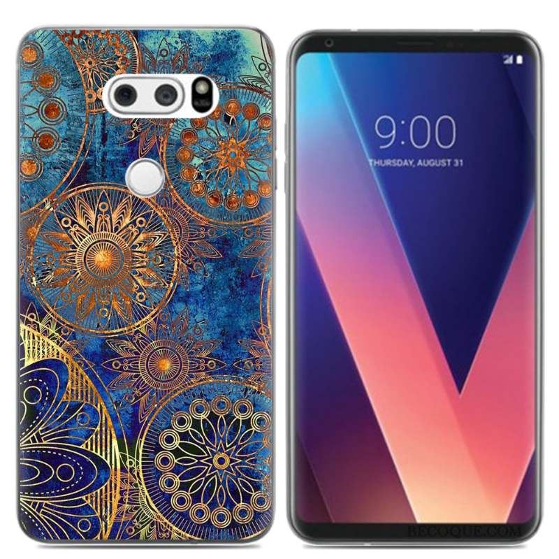 Lg V30 Petit Coque Téléphone Portable Pu Fluide Doux Créatif