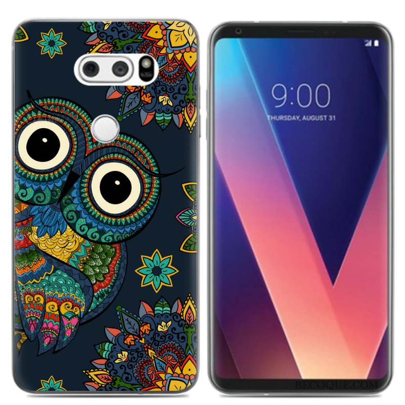 Lg V30 Petit Coque Téléphone Portable Pu Fluide Doux Créatif