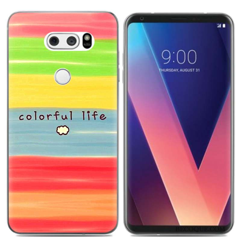 Lg V30 Petit Coque Téléphone Portable Pu Fluide Doux Créatif