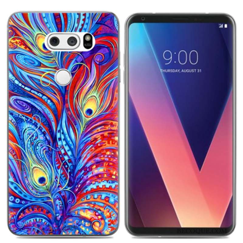 Lg V30 Petit Coque Téléphone Portable Pu Fluide Doux Créatif