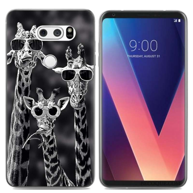 Lg V30 Petit Coque Téléphone Portable Pu Fluide Doux Créatif