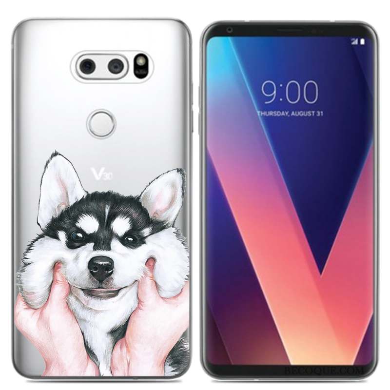 Lg V30 Petit Coque Téléphone Portable Pu Fluide Doux Créatif