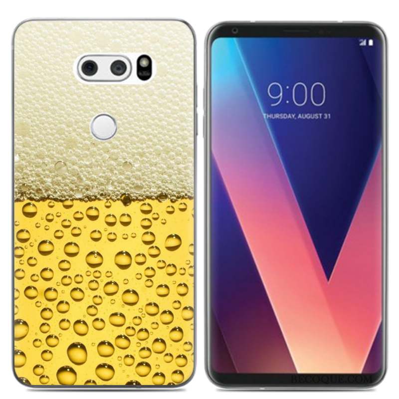 Lg V30 Petit Coque Téléphone Portable Pu Fluide Doux Créatif