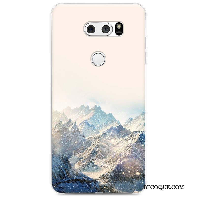 Lg V30 Simple Peinture Coque Difficile Protection Transparent