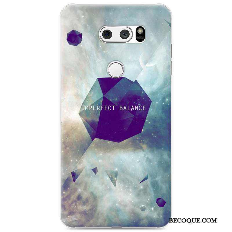 Lg V30 Simple Peinture Coque Difficile Protection Transparent