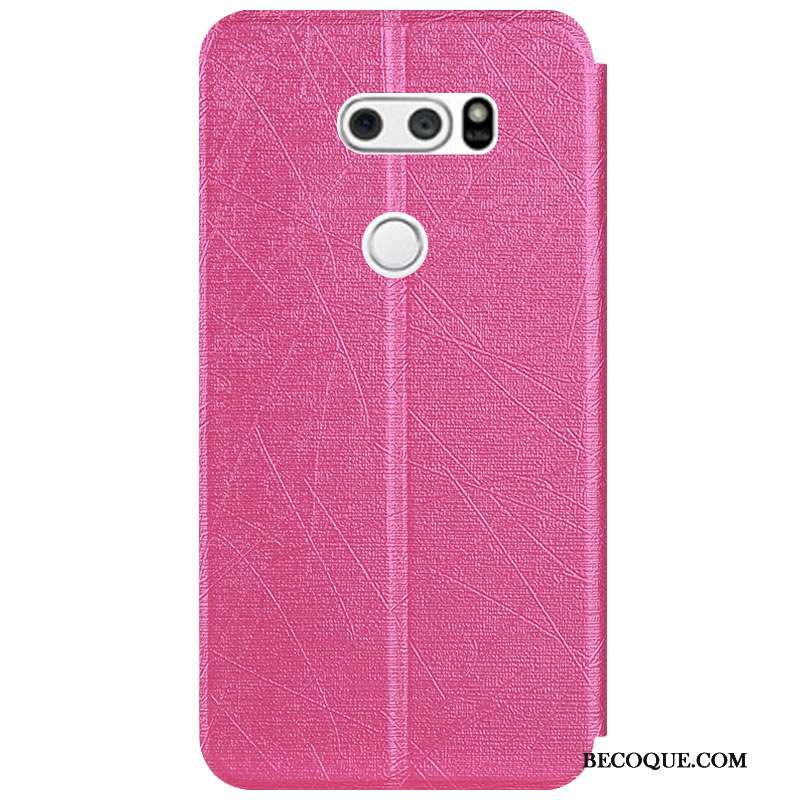 Lg V30 Support Couleur Incassable Coque Tout Compris Rouge